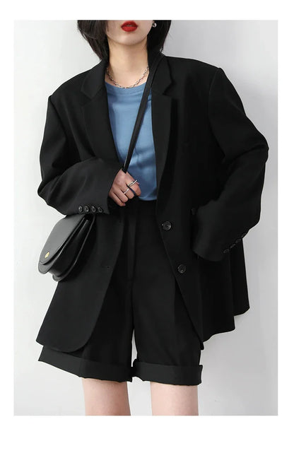 2026 Fashion Women's Blazer Office Lady Long Sleeve Double-breasted Mid-length Casual Coat Ladies Outerwear Stylish Top
