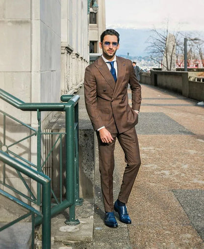 Tailor-Made 2 Pieces Plaid Fashion High Quality Men Suits Groom Tuxedos Wedding Coat Fashion Causal Prom Customized