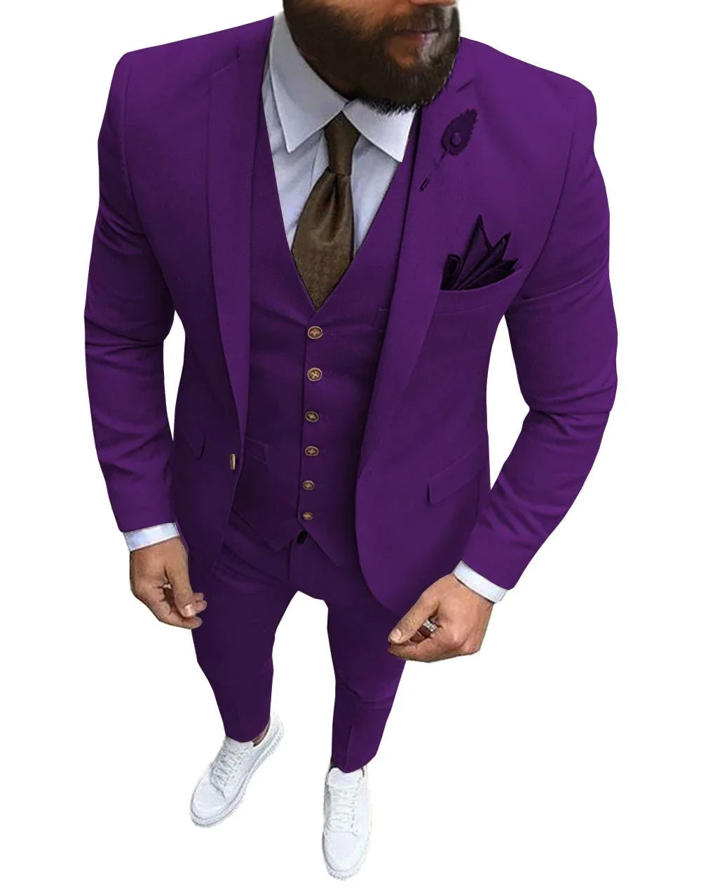 Men Suits Prom Tuxedo Slim Fit 3 Piece Groom Wedding Suits For Men Custom Blazer Terno Masuclino 3 Pieces (Jacket + Vest + Pant)