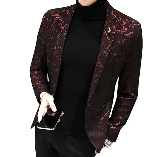 Men's Slim Fit Formal Blazer – Single Breasted Notch Lapel Suit Jacket for Party and Business