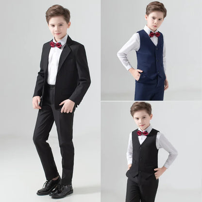 Flower Boys Suit for Weddings Kids Prom Party Tuxedo Formal Blazer Children's Day Pinao Performance Costume school uniform 2-16T