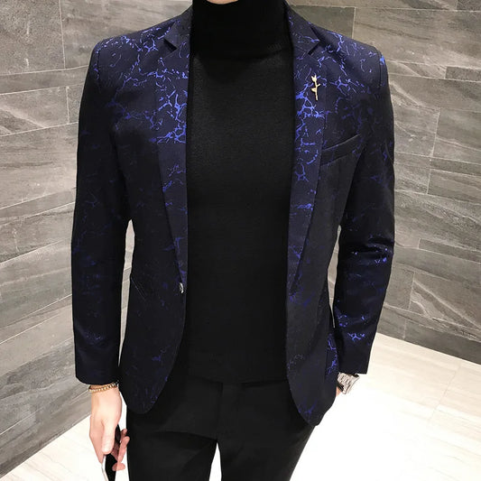 Men's Slim Fit Formal Blazer – Single Breasted Notch Lapel Suit Jacket for Party and Business