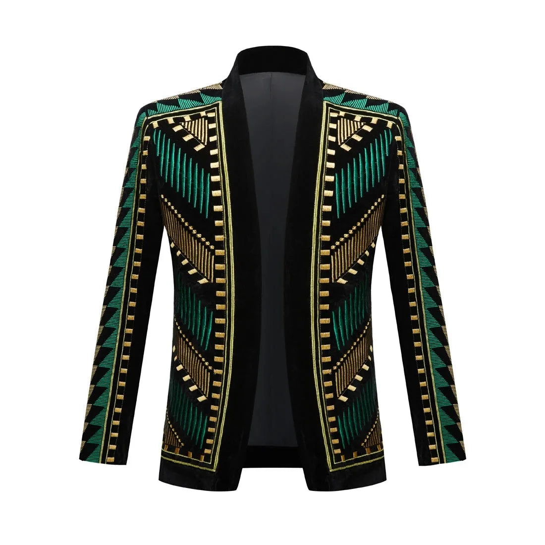 Men's Customized Velvet Embroidered Suit Jacket Wedding Banquet Nightclub Male Singer Concert Performance Stylish Blazer Tuxedo