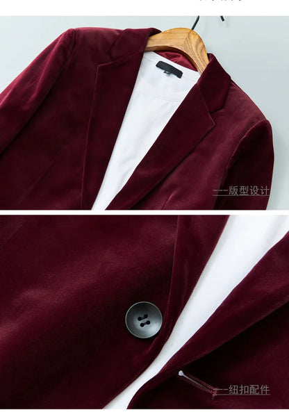 2024 new style jacket Men's Blazers men's Classic velvet  Blazer Jackets Business High quality Blazers men M-3XL