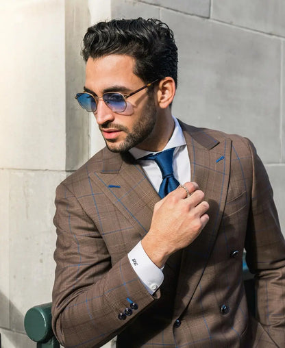 Tailor-Made 2 Pieces Plaid Fashion High Quality Men Suits Groom Tuxedos Wedding Coat Fashion Causal Prom Customized