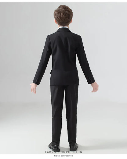 Flower Boys Formal Wedding Suit Kids Prom Party Tuxedo Blazer Children's Day Pinao Performance Costume school uniform 2-14T