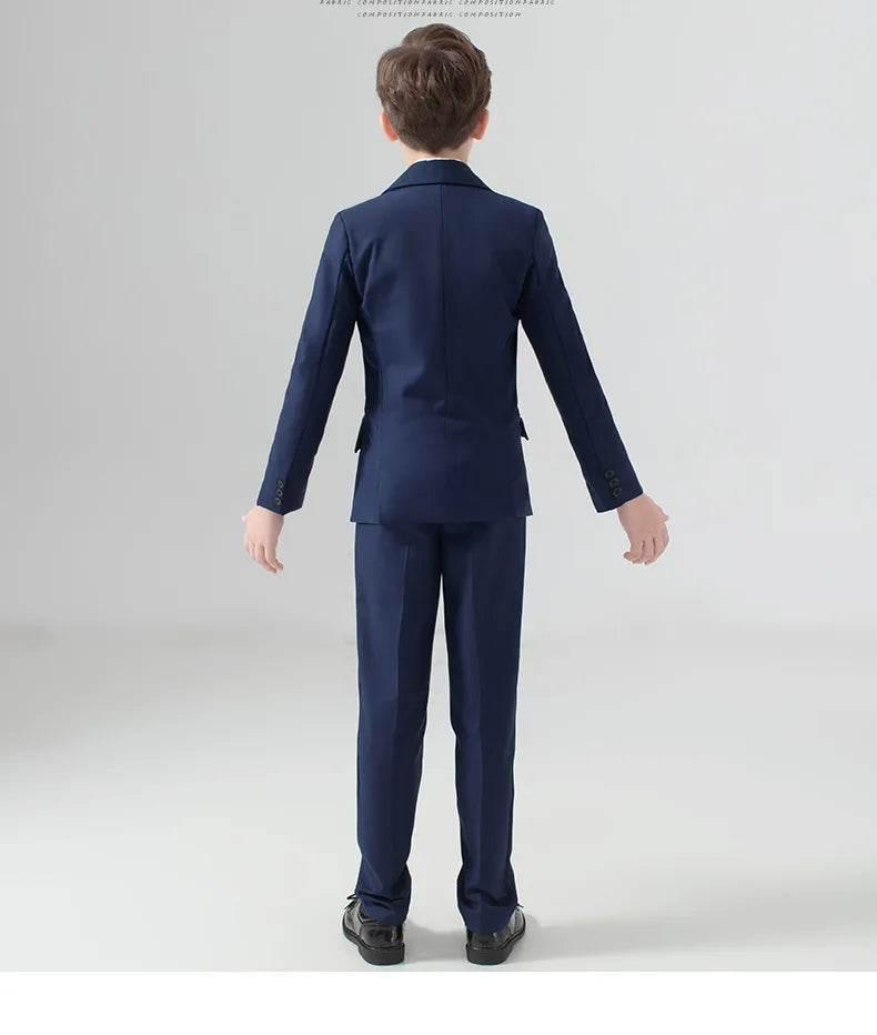 Flower Boys Suit for Weddings Kids Prom Party Tuxedo Formal Blazer Children's Day Pinao Performance Costume school uniform 2-16T