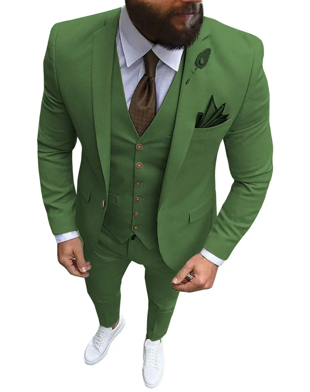 Men Suits Prom Tuxedo Slim Fit 3 Piece Groom Wedding Suits For Men Custom Blazer Terno Masuclino 3 Pieces (Jacket + Vest + Pant)