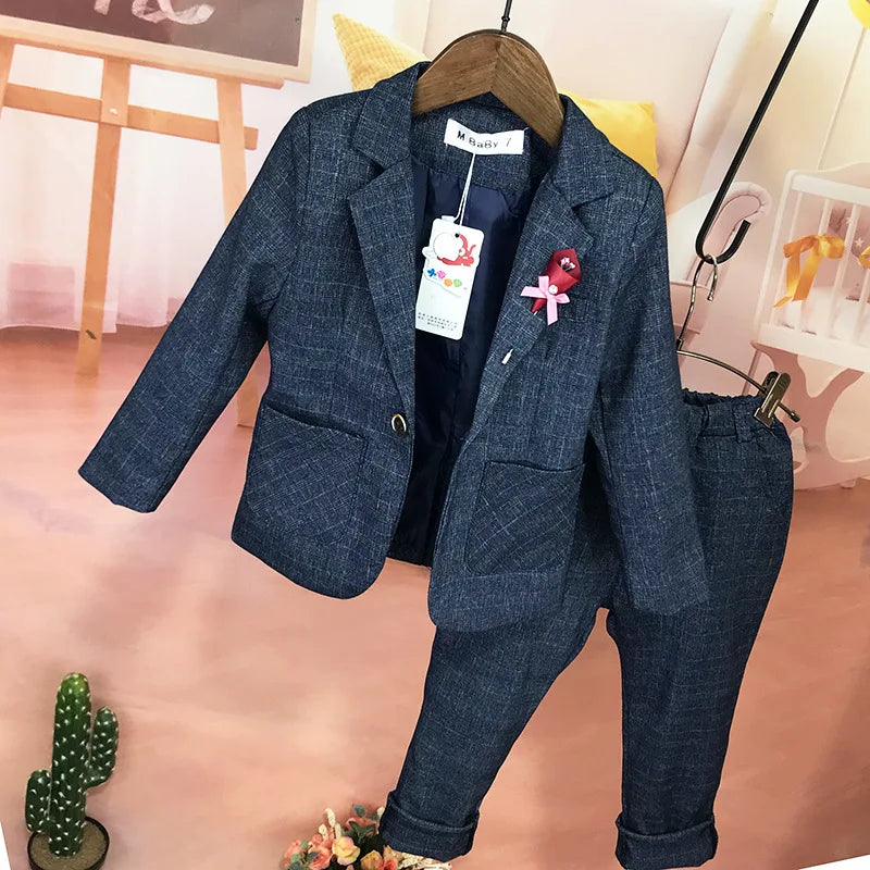 Flower Boys Formal Wedding Suit Kids Birthday Photography Dress Children Prom Elegant Suit Child Piano Evening Tuxedo Costume