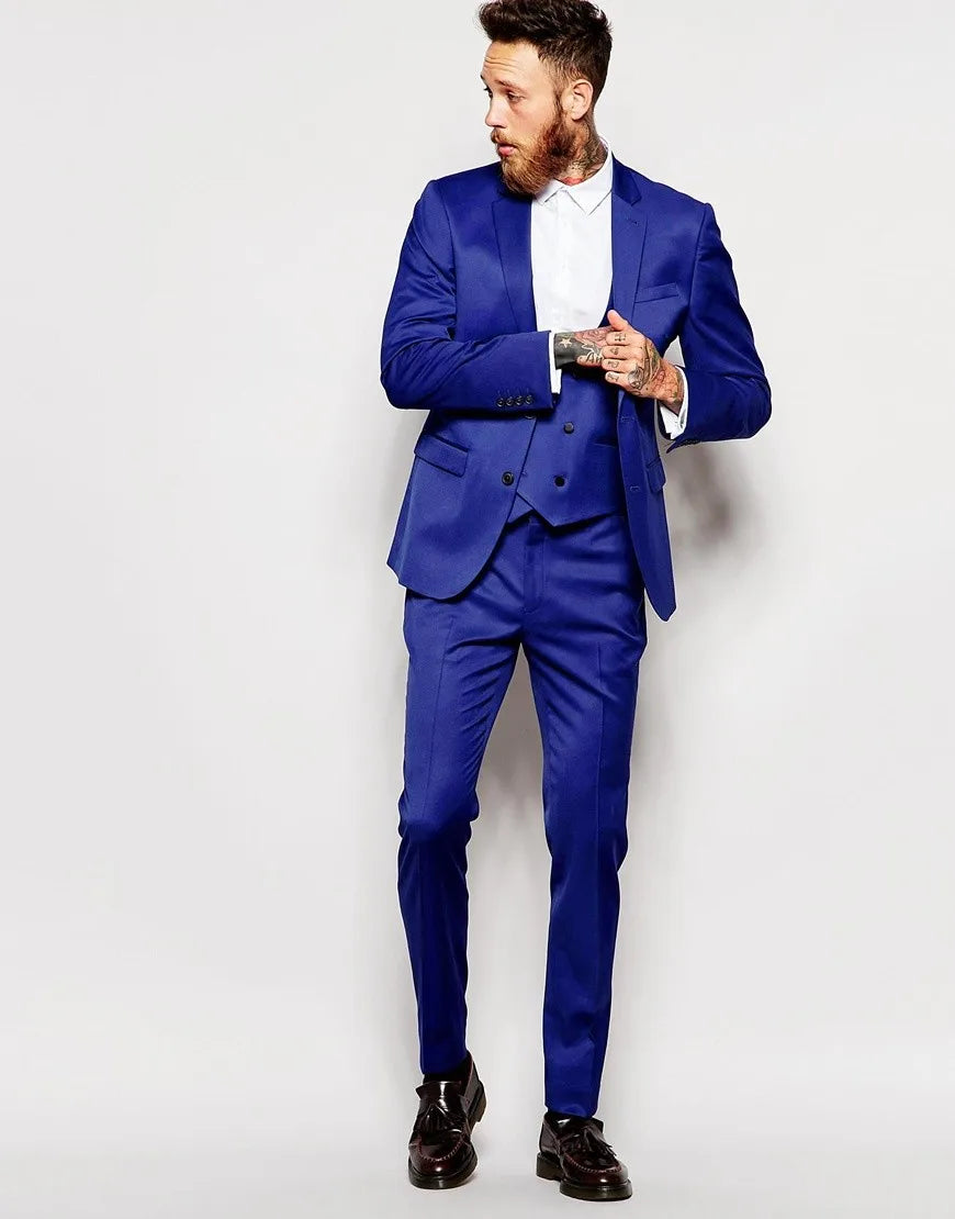 Embossing Slim Fit Wedding Tuxedo for Groom 3 Piece Men's Suits Jacket Waistcoat with Pants Notched Lapel Male Costume Coat