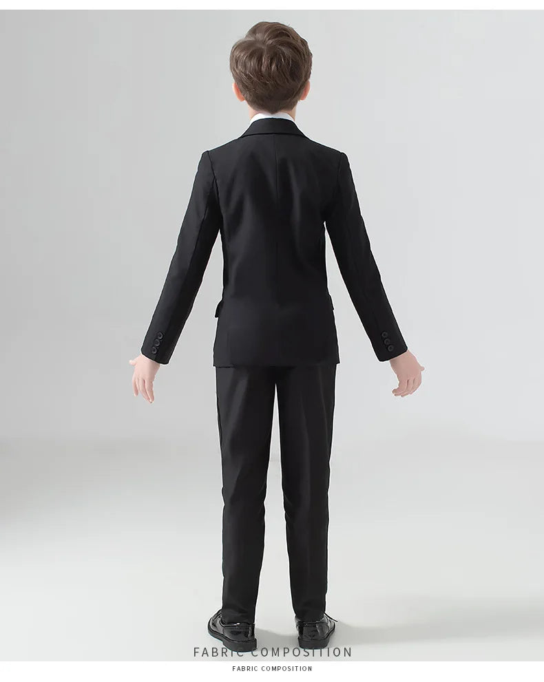 Flower Boys Suit for Weddings Kids Prom Party Tuxedo Formal Blazer Children's Day Pinao Performance Costume school uniform 2-16T