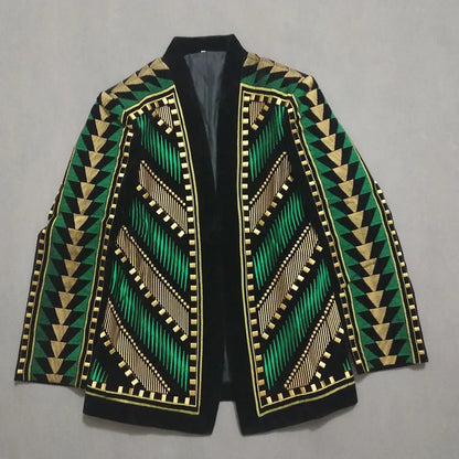 Men's Customized Velvet Embroidered Suit Jacket Wedding Banquet Nightclub Male Singer Concert Performance Stylish Blazer Tuxedo