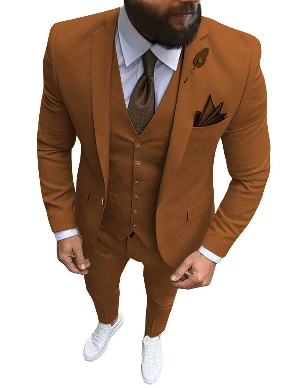 Men Suits Prom Tuxedo Slim Fit 3 Piece Groom Wedding Suits For Men Custom Blazer Terno Masuclino 3 Pieces (Jacket + Vest + Pant)