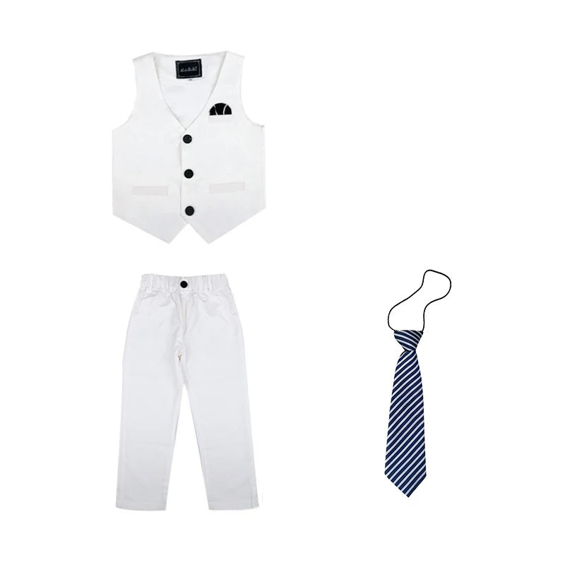 Flower Boys Formal Anzug Suit Kids Wedding Party Dress Blazer Vest Pants Bowtie 4pcs Child Tuxedo Prom Performance Costume
