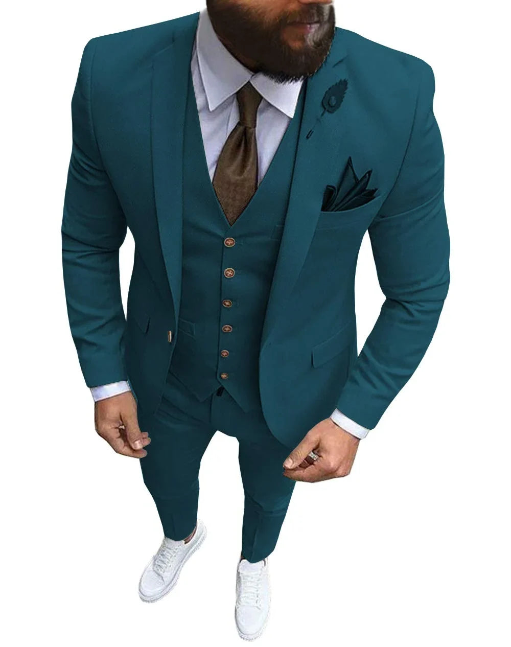 Men Suits Prom Tuxedo Slim Fit 3 Piece Groom Wedding Suits For Men Custom Blazer Terno Masuclino 3 Pieces (Jacket + Vest + Pant)