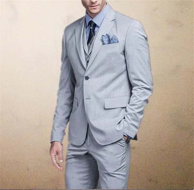 Embossing Slim Fit Wedding Tuxedo for Groom 3 Piece Men's Suits Jacket Waistcoat with Pants Notched Lapel Male Costume Coat