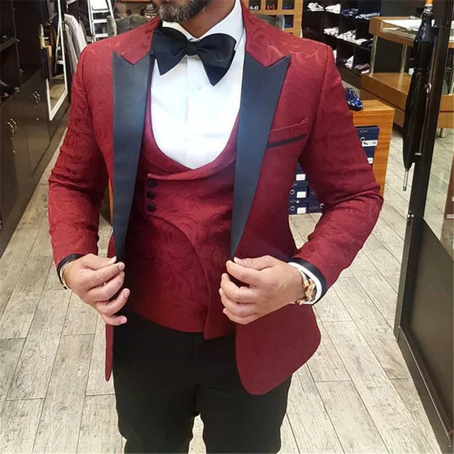 Yellow 3 Pieces Men Suits Custom Made Latest Coat Pant Designs Fashion Wedding Grooms Suit Jacket