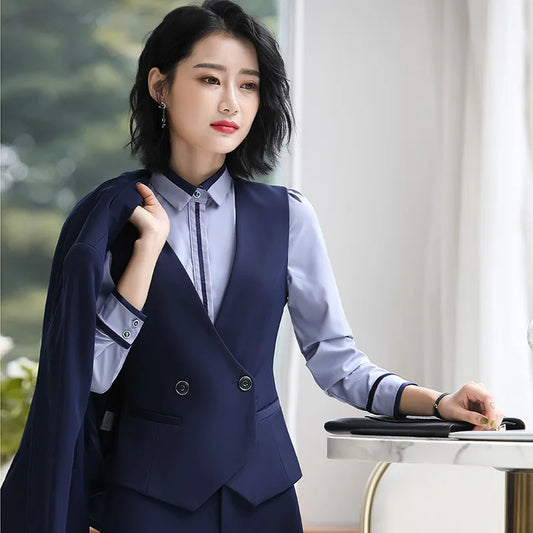 2019 Summer Women's Suit Vest Jacket Sleeveless Casual Elegant Coats Female Short Vest Ladies Business Waistcoat Jacket R430