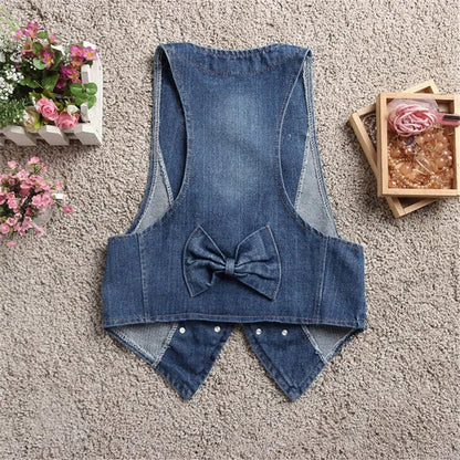 Women Denim Vest Coats Spring Summer Casual Tops Fashion Sequins Jeans Outerwear Female Vests Short Sleeveless Jacket Waistcoat