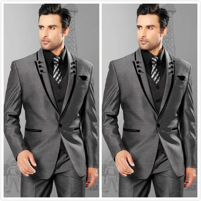 Yellow 3 Pieces Men Suits Custom Made Latest Coat Pant Designs Fashion Wedding Grooms Suit Jacket