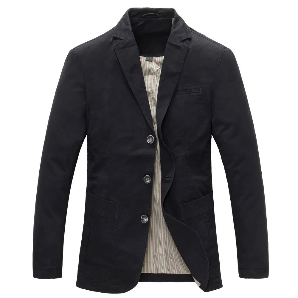 2026 Spring Men 100% Cotton Casual Blazer Men's Brand Military Jacket Blazers Mens Suit Coat Male Blazer Masculino Jackets