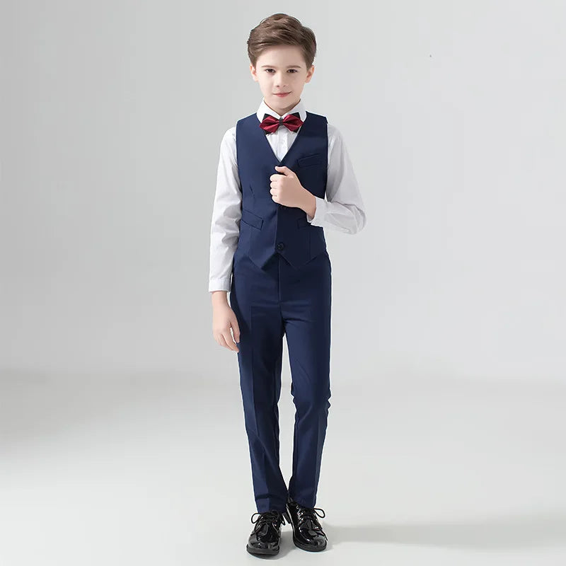 Flower Boys Suit for Weddings Kids Prom Party Tuxedo Formal Blazer Children's Day Pinao Performance Costume school uniform 2-16T