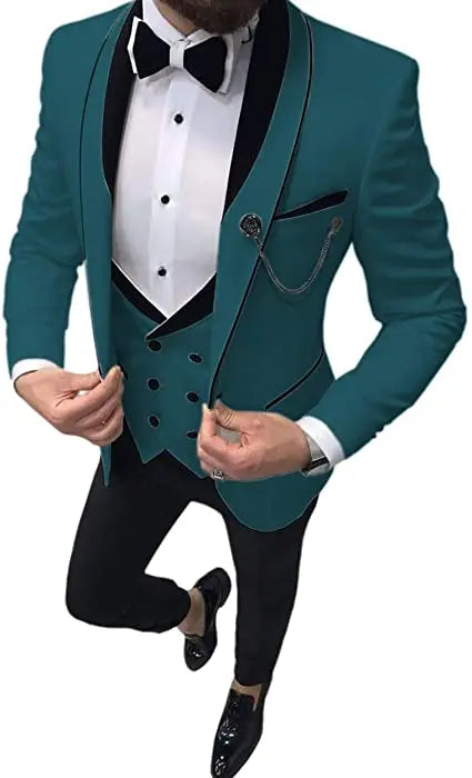 Costume Homme 3 Pieces Slim Fit Wedding Men Suit Tuxedos Groom Wear Prom Blazer Terno Masculino Jacket+Pant+Vest