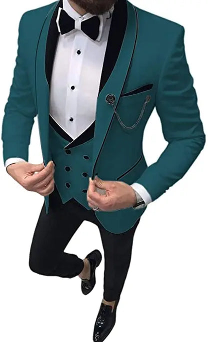 Costume Homme 3 Pieces Slim Fit Wedding Men Suit Tuxedos Groom Wear Prom Blazer Terno Masculino Jacket+Pant+Vest