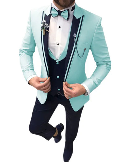 Wedding Groom Men Suits Slim Fit Costume Homme Men Suit 3 Pcs Jacket+Pant+Vest Terno Masculino Tuxedo Prom Blazer For Man