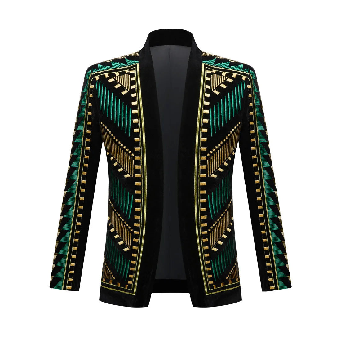 Men's Customized Velvet Embroidered Suit Jacket Wedding Banquet Nightclub Male Singer Concert Performance Stylish Blazer Tuxedo