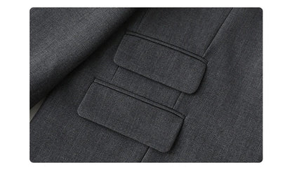 Women Office Lady Blazer Cuff Embroidery Wide Shoulder Twill Suit Women's Autumn Ladies Outerwear  Stylish Tops