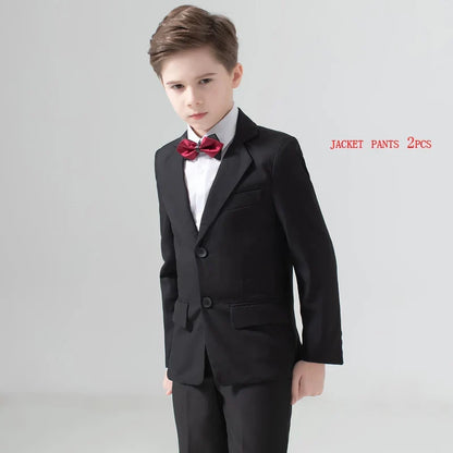 Flower Boys Suit for Weddings Kids Prom Party Tuxedo Formal Blazer Children's Day Pinao Performance Costume school uniform 2-16T