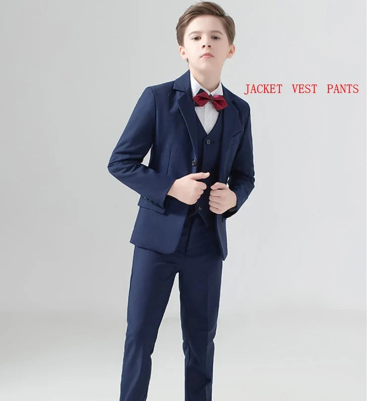 Flower Boys Suit for Weddings Kids Prom Party Tuxedo Formal Blazer Children's Day Pinao Performance Costume school uniform 2-16T