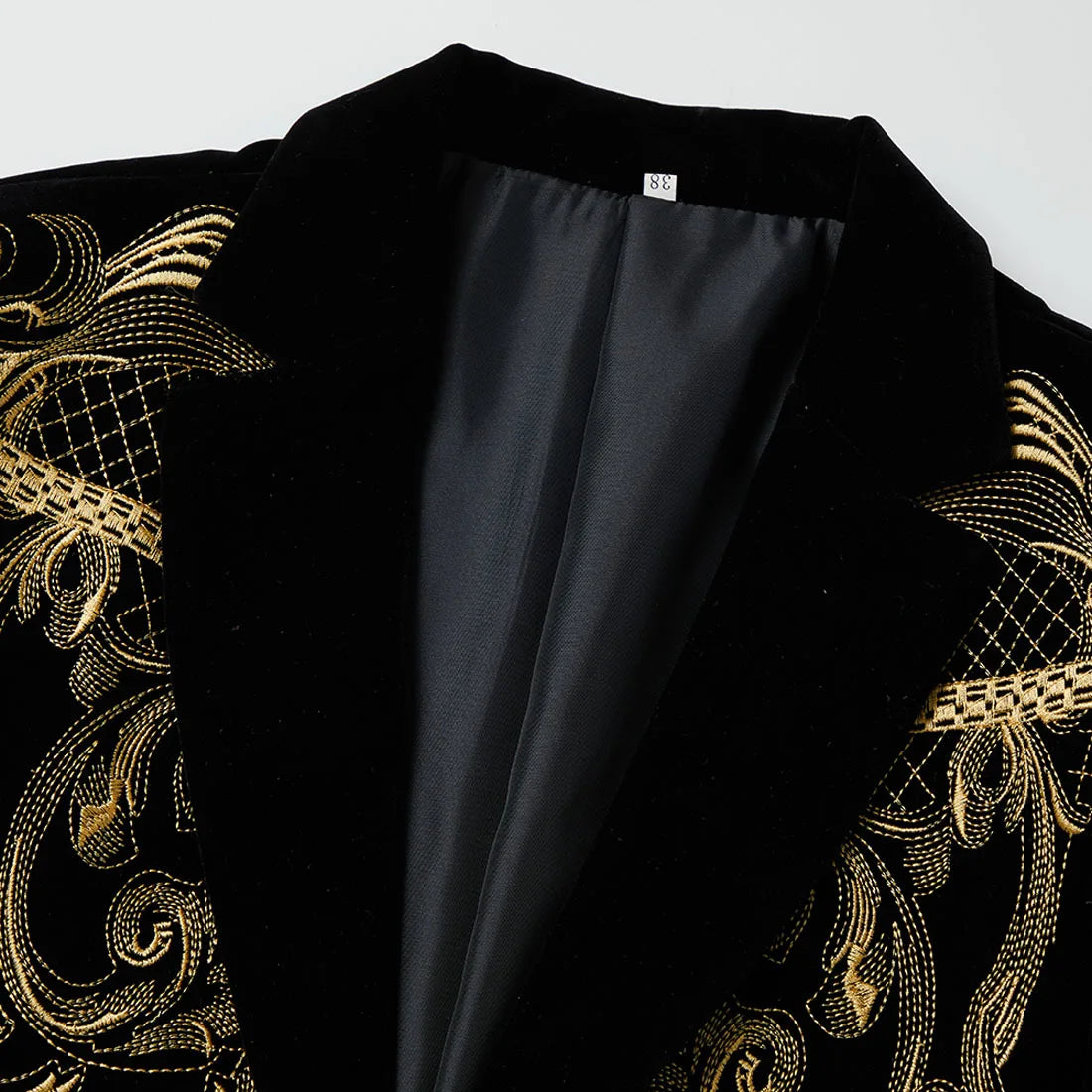 Men's Luxury Slim Black Velvet Embroidery Wedding Suit Jacket Fit Tuxedo Blazer Stylish Groom Banquet Singer Host Stage Clothing