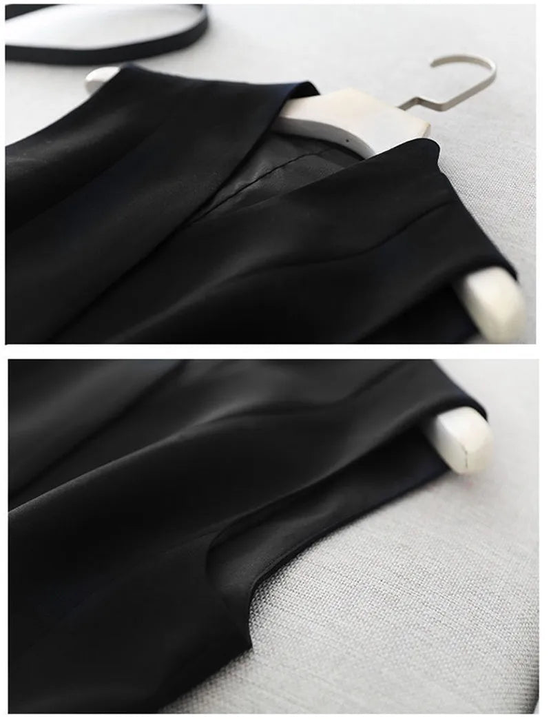 Spring Autumn Women Vest Coat New Fashion Mid Long Sleeveless Blazer Jacket Office Lady Waistcoat Female Outerwear Casual Tops