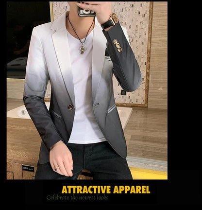 Men's Suit Jacket Gradient Blazer Male Gothic Coat New Masculino Korean Slim Casual Men's Dress Jacket Coat Luxury Suit for Men