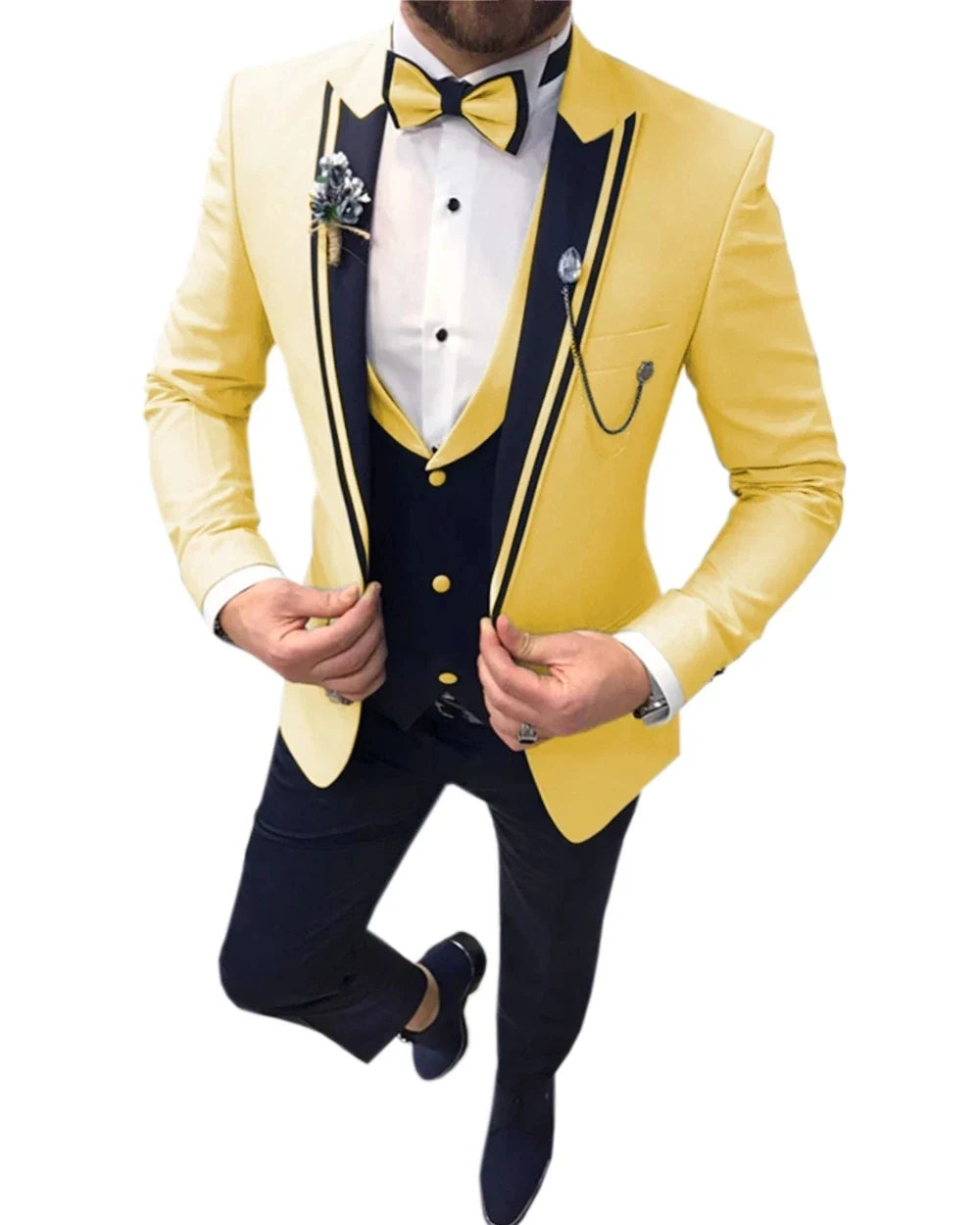 Wedding Groom Men Suits Slim Fit Costume Homme Men Suit 3 Pcs Jacket+Pant+Vest Terno Masculino Tuxedo Prom Blazer For Man