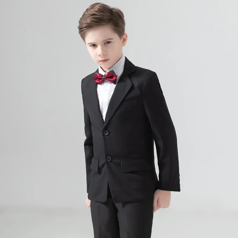 Flower Boys Suit for Weddings Kids Prom Party Tuxedo Formal Blazer Children's Day Pinao Performance Costume school uniform 2-16T
