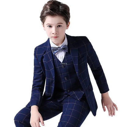 Flower Boys Formal Wedding Suit Kids Prom Party Tuxedo Blazer Children's Day Pinao Performance Costume school uniform 2-14T