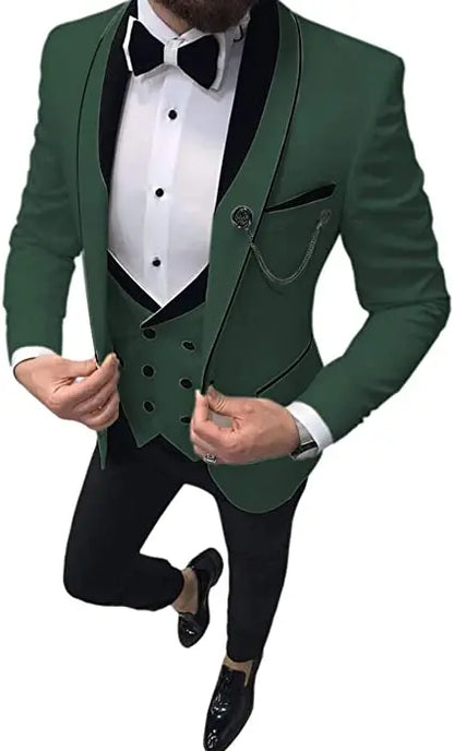 Costume Homme 3 Pieces Slim Fit Wedding Men Suit Tuxedos Groom Wear Prom Blazer Terno Masculino Jacket+Pant+Vest