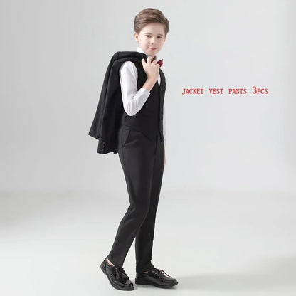 Flower Boys Suit for Weddings Kids Prom Party Tuxedo Formal Blazer Children's Day Pinao Performance Costume school uniform 2-16T