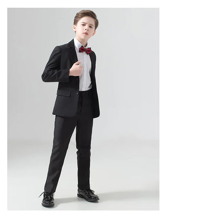 Flower Boys Suit for Weddings Kids Prom Party Tuxedo Formal Blazer Children's Day Pinao Performance Costume school uniform 2-16T