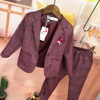 Flower Boys Formal Wedding Suit Kids Birthday Photography Dress Children Prom Elegant Suit Child Piano Evening Tuxedo Costume