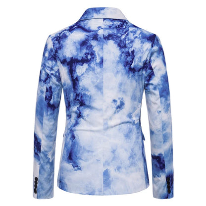 Mens Blazer Masculino Vinatge Gradient Tie Dye Printed Suit Jacket Coats Luxury Men Designer Clothes Party Dress Floral Blazers