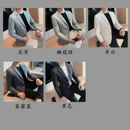 Men's high-quality brand suit Blazer business casual plain color suit jacket single-breasted elegant suit S-4XL2023 fall new