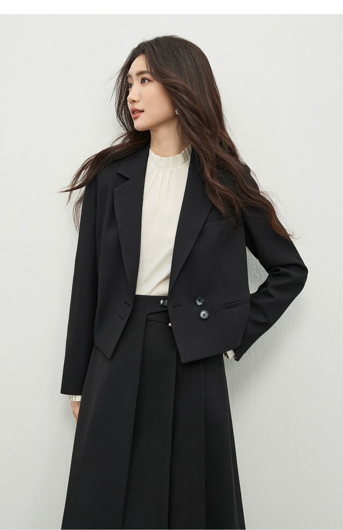 Women's Linen Commuter Blazer 2026 Spring Autumn New Cropped Jacket Minimalist Elegant Outerwear for Ladeis 161XC6215