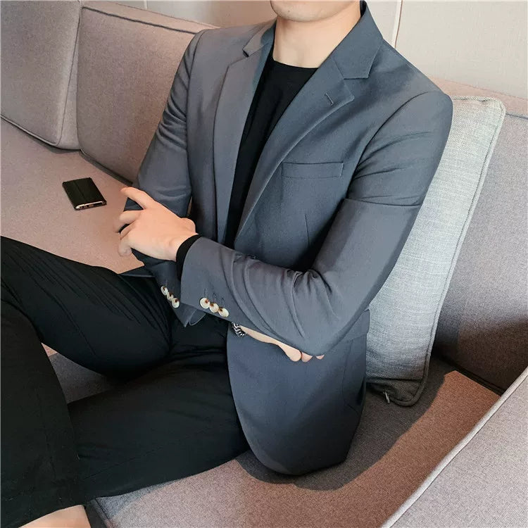 Men's high-quality brand suit Blazer business casual plain color suit jacket single-breasted elegant suit S-4XL2023 fall new