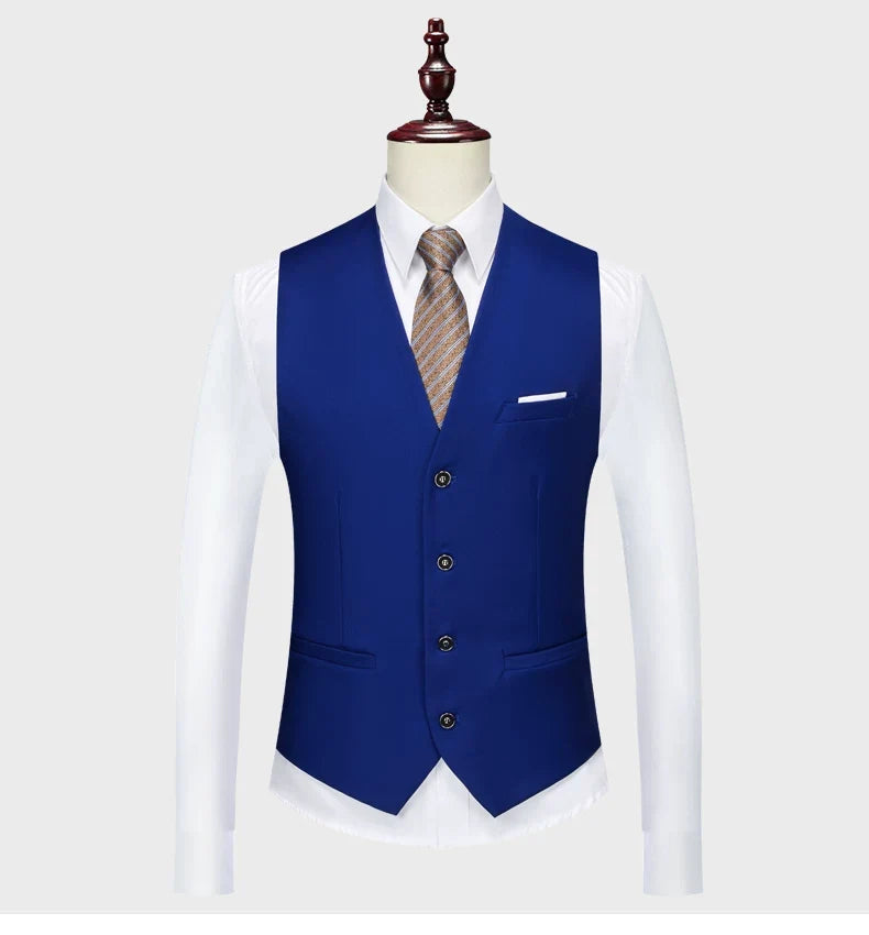 Blazers Set Suits for Men(Jacket + Vest + Pants)three Piece Set Solid Business Casual Slim Fit Formal Dress Groom Tuxedo Wedding