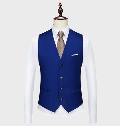 Blazers Set Suits for Men(Jacket + Vest + Pants)three Piece Set Solid Business Casual Slim Fit Formal Dress Groom Tuxedo Wedding