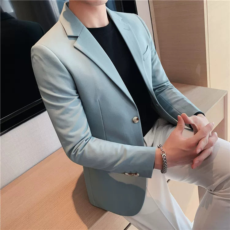 Men's high-quality brand suit Blazer business casual plain color suit jacket single-breasted elegant suit S-4XL2023 fall new